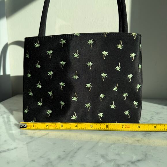 Sunny Hawaii Black Palm Tree Embroidered Handbag Small Tote - Picture 12 of 12